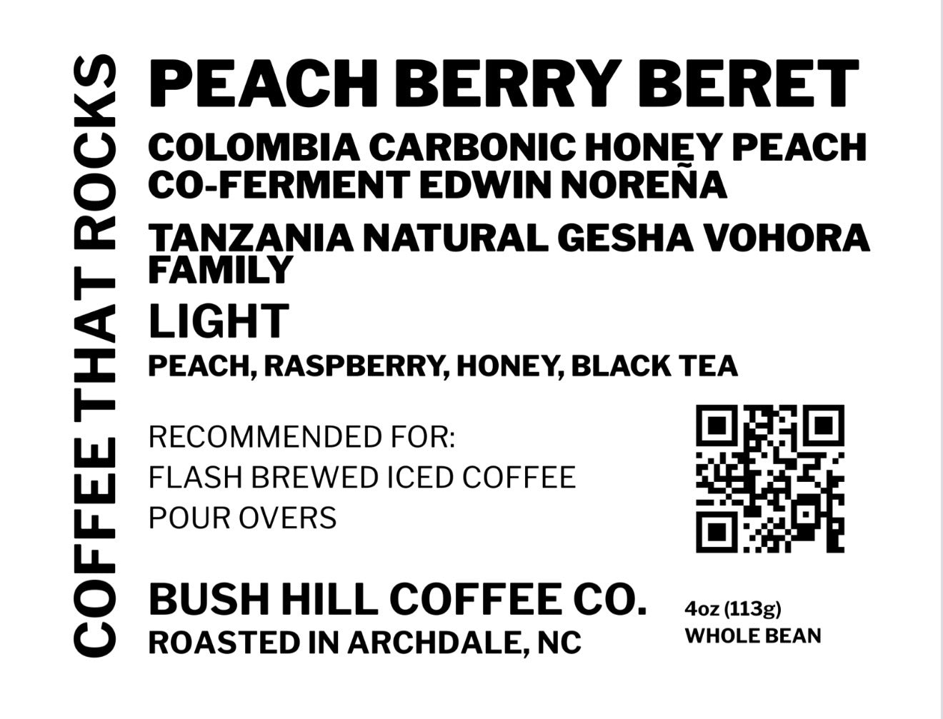 PEACH BERRY BERET / COLOMBIA CARBONIC HONEY PEACH CO-FERMENT x TANZANIA NATURAL GESHA