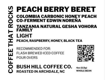 PEACH BERRY BERET / COLOMBIA CARBONIC HONEY PEACH CO-FERMENT x TANZANIA NATURAL GESHA